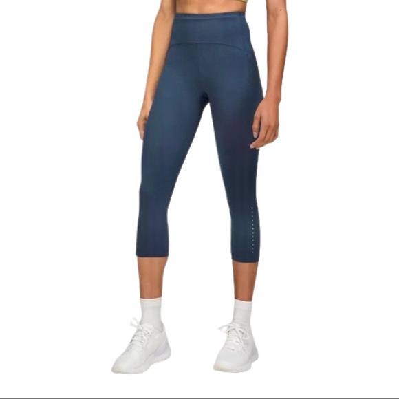 lululemon athletica Pants - ❗️CLOSING SALE NWT $118 Lululemon Swift Speed HR Crop 21” Capri Mineral Blue 4